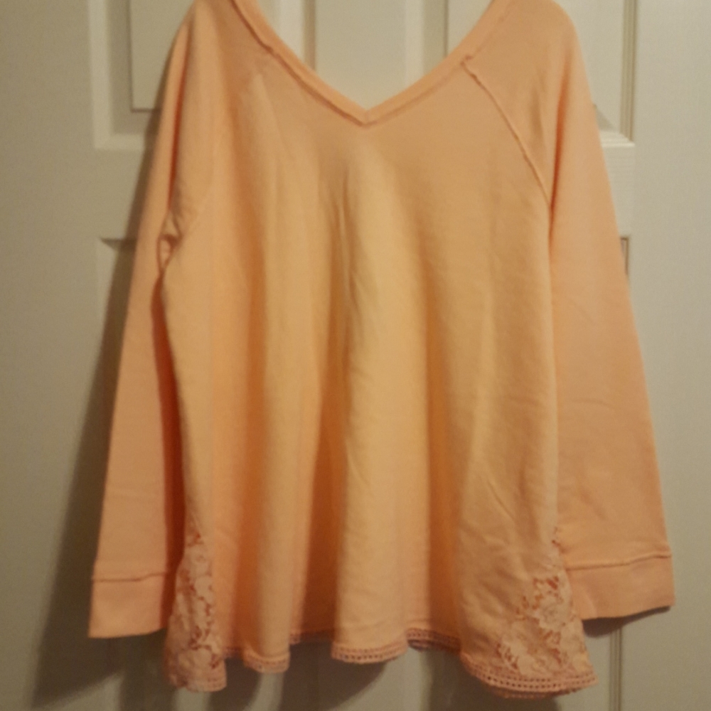 True Craft peach loose dressy sweatshirt, 2X